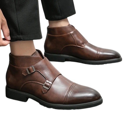 Mens Leather Double Monk Strap Loafer